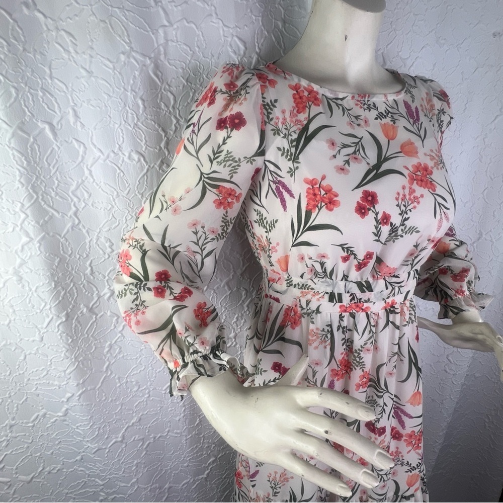 Eliza J Pink and White Floral Dress - Picture 5 of 13